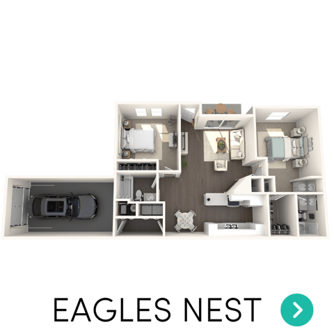 2 bedroom 2 bathroom floor plan Aspen Lakes Estates in Holt, MI